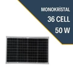 50 Waatt Monokristal Güneş Paneli (Lexron)