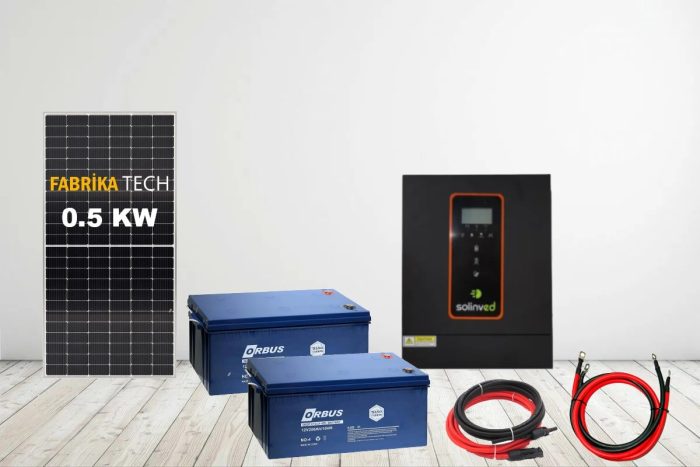 0.5 kW Jel Akülü Bağ Evi Güneş Enerjisi Paketi
