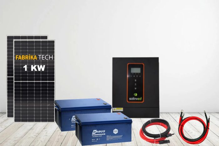 1 kW Jel Akülü Bağ Evi Güneş Enerjisi Paket