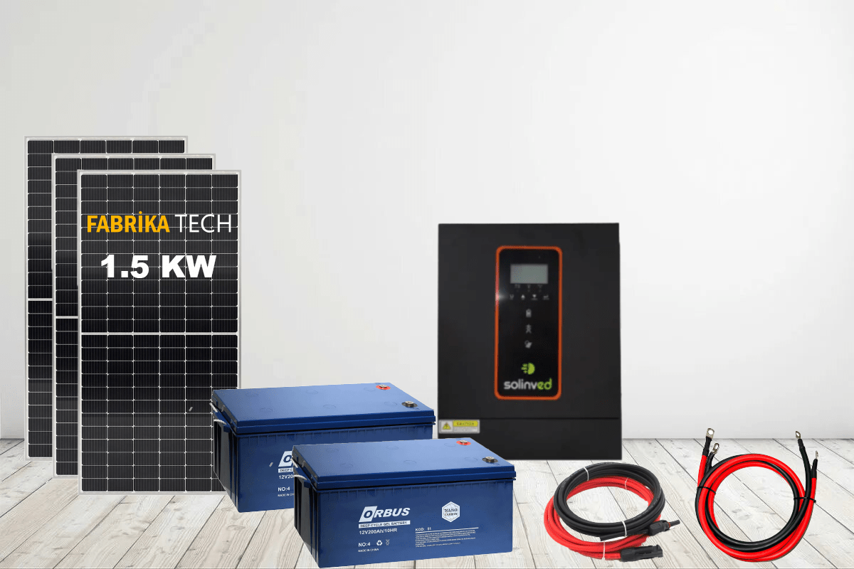 1.5 kW Jel Akülü Bağ Evi Güneş Enerjisi Paketi