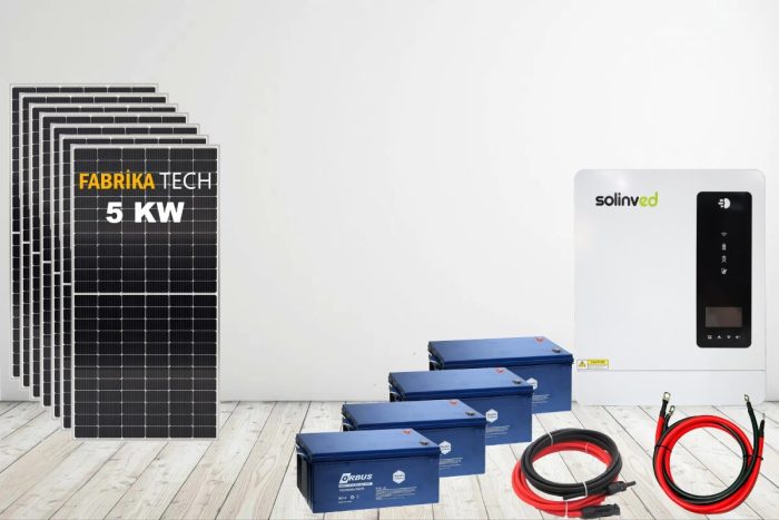5 Kw Jel Akülü Bağ Evi Güneş Enerjisi Paketi