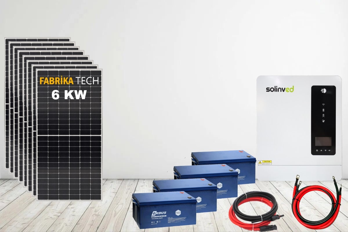 6 kW Jel Akülü Bağ Evi Güneş Enerjisi Paketi