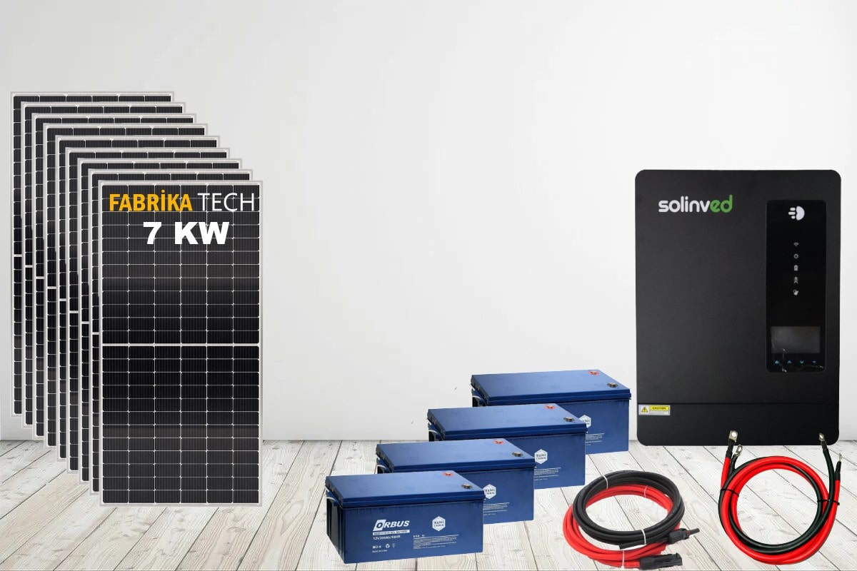 7 kW Jel Akülü Bağ Evi Güneş Enerjisi Paketi