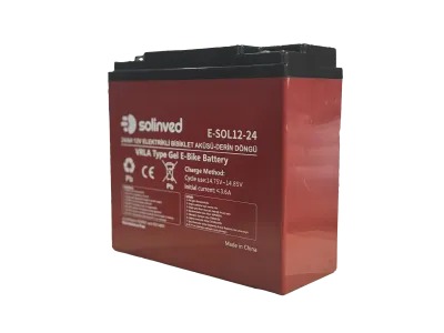 12 Volt 24 Amper VRLA Tipi Elektrikli Bisiklet Aküsü Premium (Solinved)