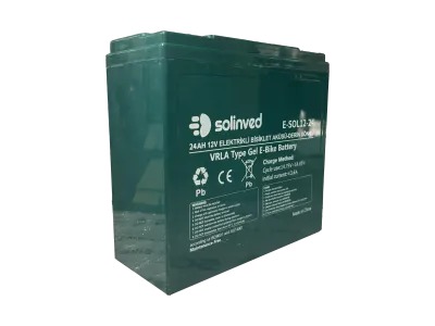12 Volt 24 Amper VRLA Tipi Elektrikli Bisiklet Aküsü (Solinved)