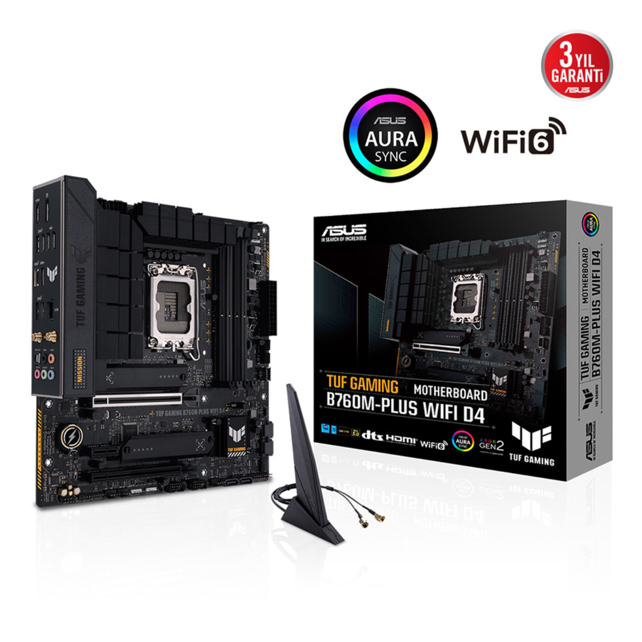 37RZriLNuvNxzYmR52iJPsib2hUEKjEvOQkp9V2a ASUS TUF GAMING B760M-PLUS WIFI D4 Intel B760 LGA1700 DDR4 5333 DP HDMI 3x M2 US - Görsel 1