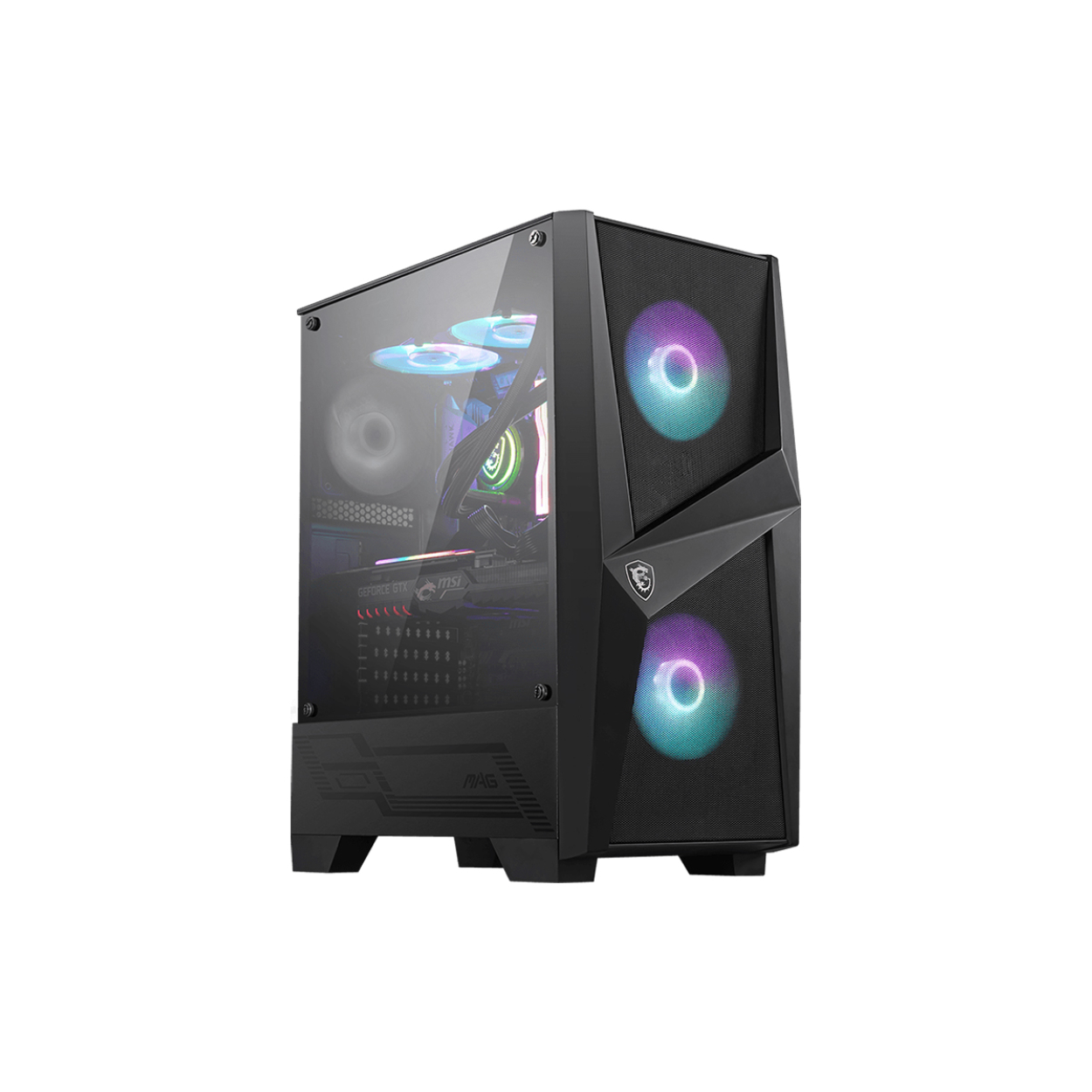 52364 MSI MAG FORGE 100R TEMPERLI CAM 2X A-RGB FAN ,1X 120MM FAN ATX GAMING PSU Yok - Görsel 1