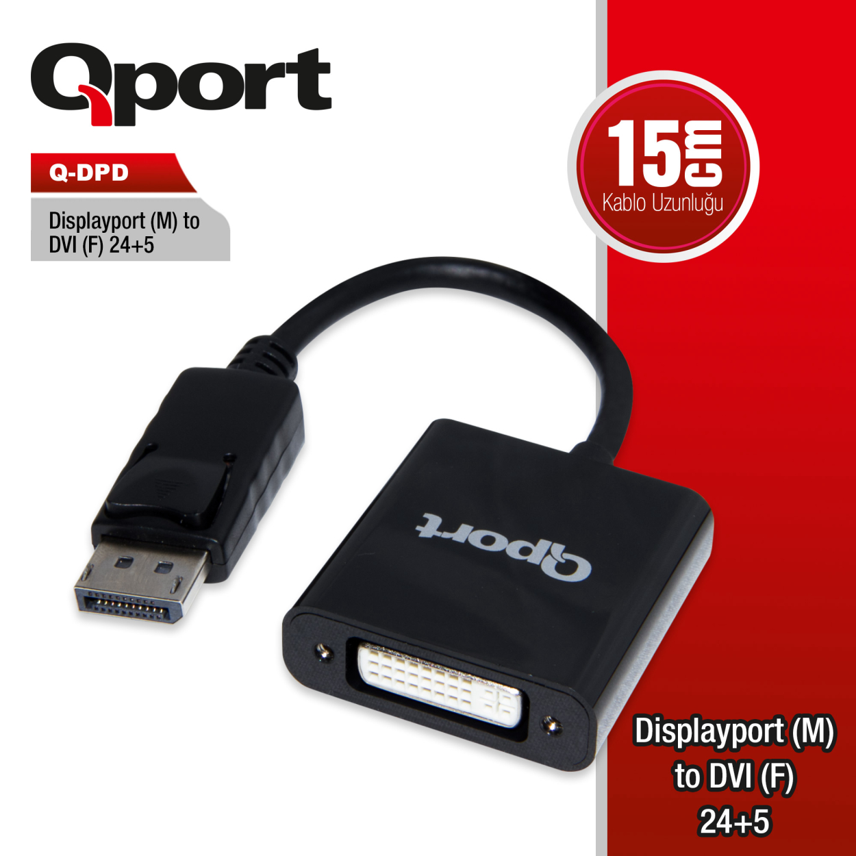 AXmrzveLmwZ1u1ndAp9MFcHVWBC551U9hkrawsgH QPORT DISPLAY(M) TO DVI(F) 24+5 ÇEVİRİCİ (Q-DPD) - Görsel 1