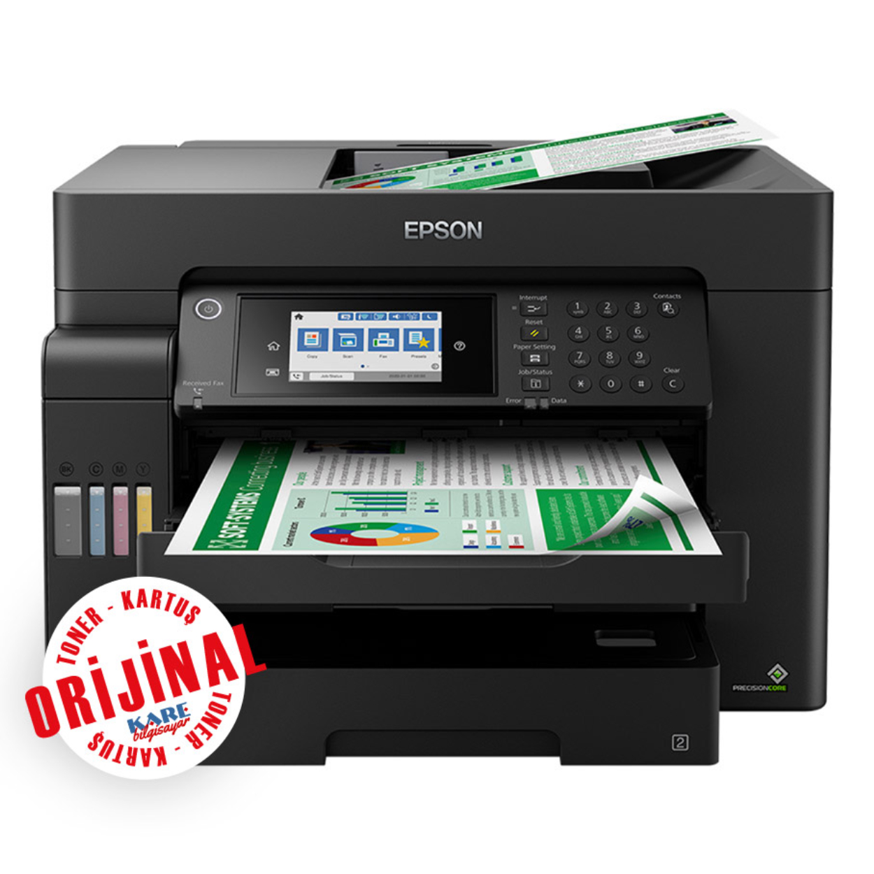 G2F7jzDLzPuelpBZJAVUt8zoGWTDXyix57V7BEqy EPSON L15150 EcoTank A3 Yazıcı Fotokopi TarayıcıWi-Fi, Wi-Fi Direct, Ethernet - Görsel 1