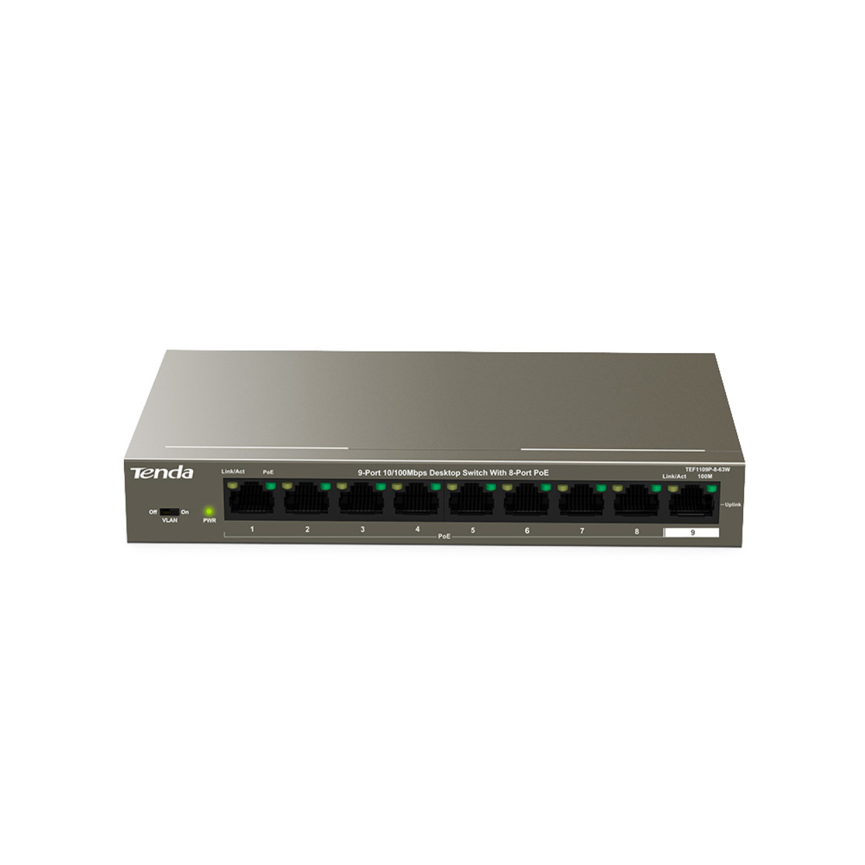 GX3gRNv9f3oAPzVQJS8ikoy9NfoaX73p8pGCAH7f TENDA TEF1109P-8-63W 8FE PoE Port (58W), 1FE Uplink Desktop Switch - Görsel 1