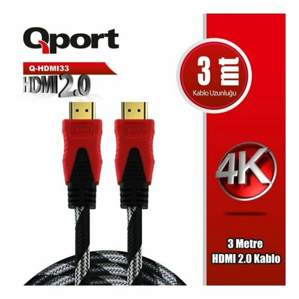 IITFaHGXHrfjBAvTLlFSd8Er9rE63IXBctlN0Yvo QPORT 3M 2.0V 4K 60HZ ALTIN UÇLU ÖRGÜLÜ HDMI KABLO (Q-HDMI33) - Görsel 1