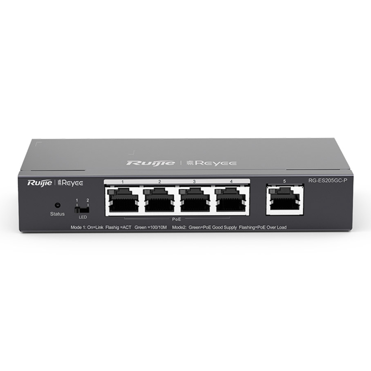 LL4QyWfi0sZxtSCmGhzaSJWbOTZn2pZLxAFePcwL RUIJIE REYEE RG-ES205GC-P 4GE 54W Poe+,1GE Uplink L2 Yönetilebilir Switch - Görsel 1