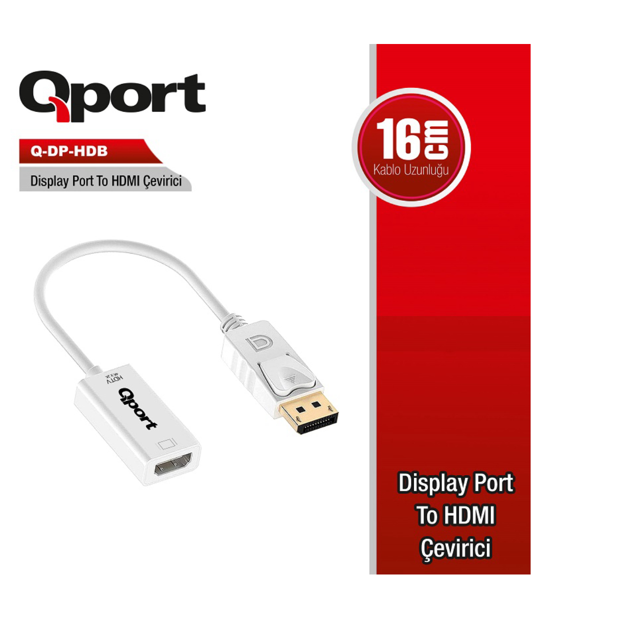 MED4ltlmwTh9xfsCdmSOkViSyXZez6mEmim9CLkF QPORT DISPLAY to HDMI ÇEVİRİCİ (Q-DP-HDB) - Görsel 1