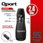QPORT Q-SUN400 2.4GHZ USB KIRMIZI LAZERLİ SUNUM KUMANDASI - PRESENTER