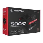 RAMPAGE RMP-500-80P 500W 80 PLUS 12cm Fan A ktif PFC Power Supply - Görsel 5