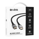 S-LINK SLX-HD4K05 19+1 HDMI to HDMI 5m Metal v2.0 4K (4096*2160) 60Hz Kablo - Görsel 4
