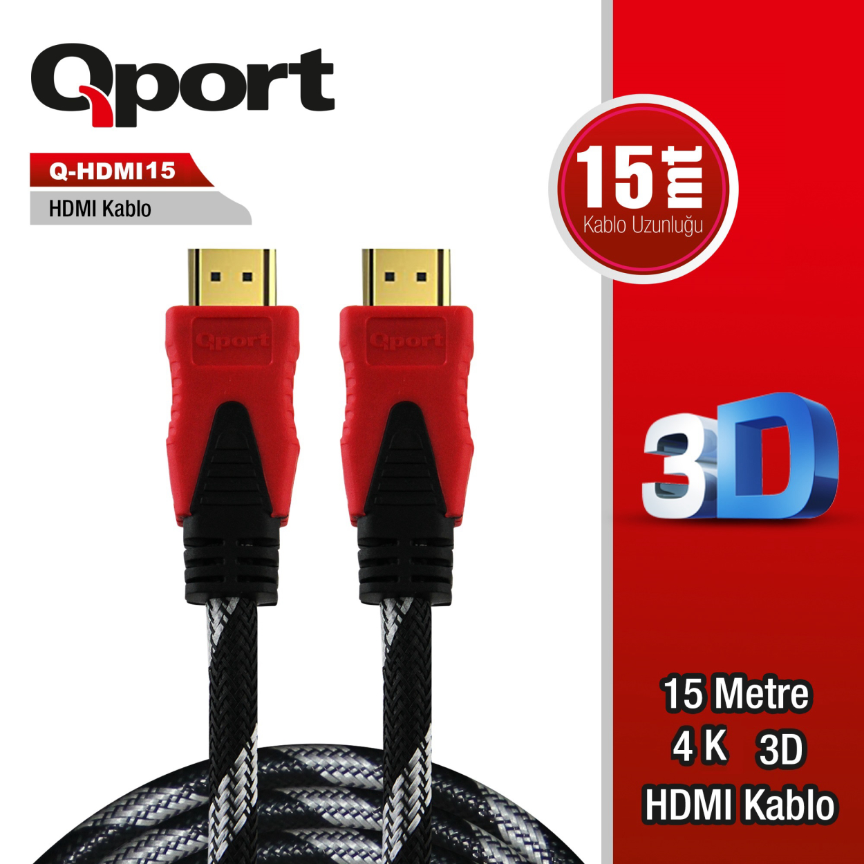 dUGKm4lGze990RN92skCDLkpVWyqQxUNGfZC3AKh QPORT 15M ALTIN UÇLU HDMI KABLO 1.4V (Q-HDMI15) - Görsel 1
