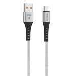 HYTECH HY-X431 1M 3A Type-C Örgülü Silver Gri Data + Şarj Kablosu - Görsel 2