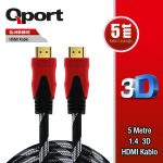 QPORT 5M ALTIN UÇLU HDMI KABLO 1.4V (Q-HDMI5)
