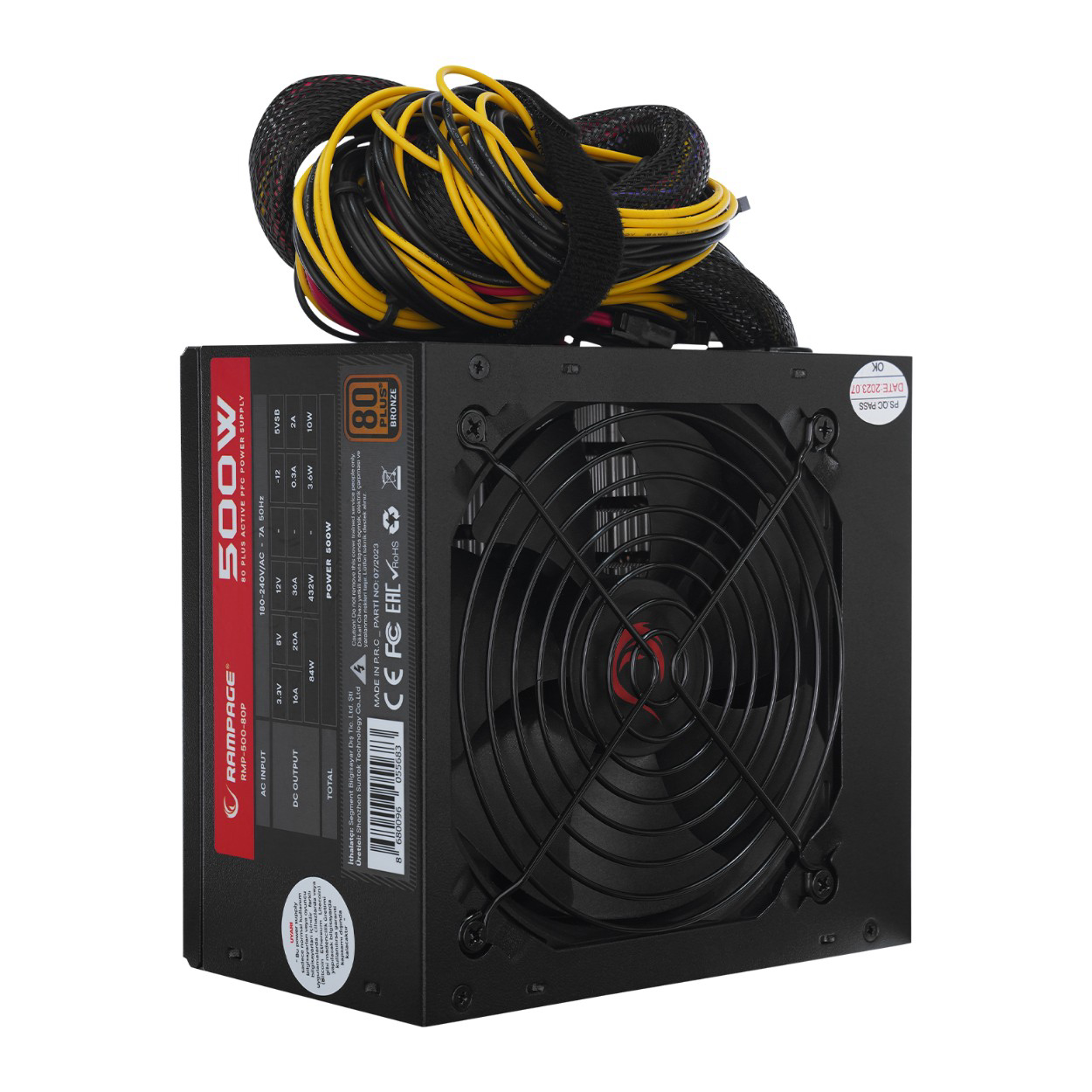 y8MZ7RXC2EKaumi1rSb2ZGoZXZjBCTmeyD5rfP4a RAMPAGE RMP-500-80P 500W 80 PLUS 12cm Fan A ktif PFC Power Supply - Görsel 1