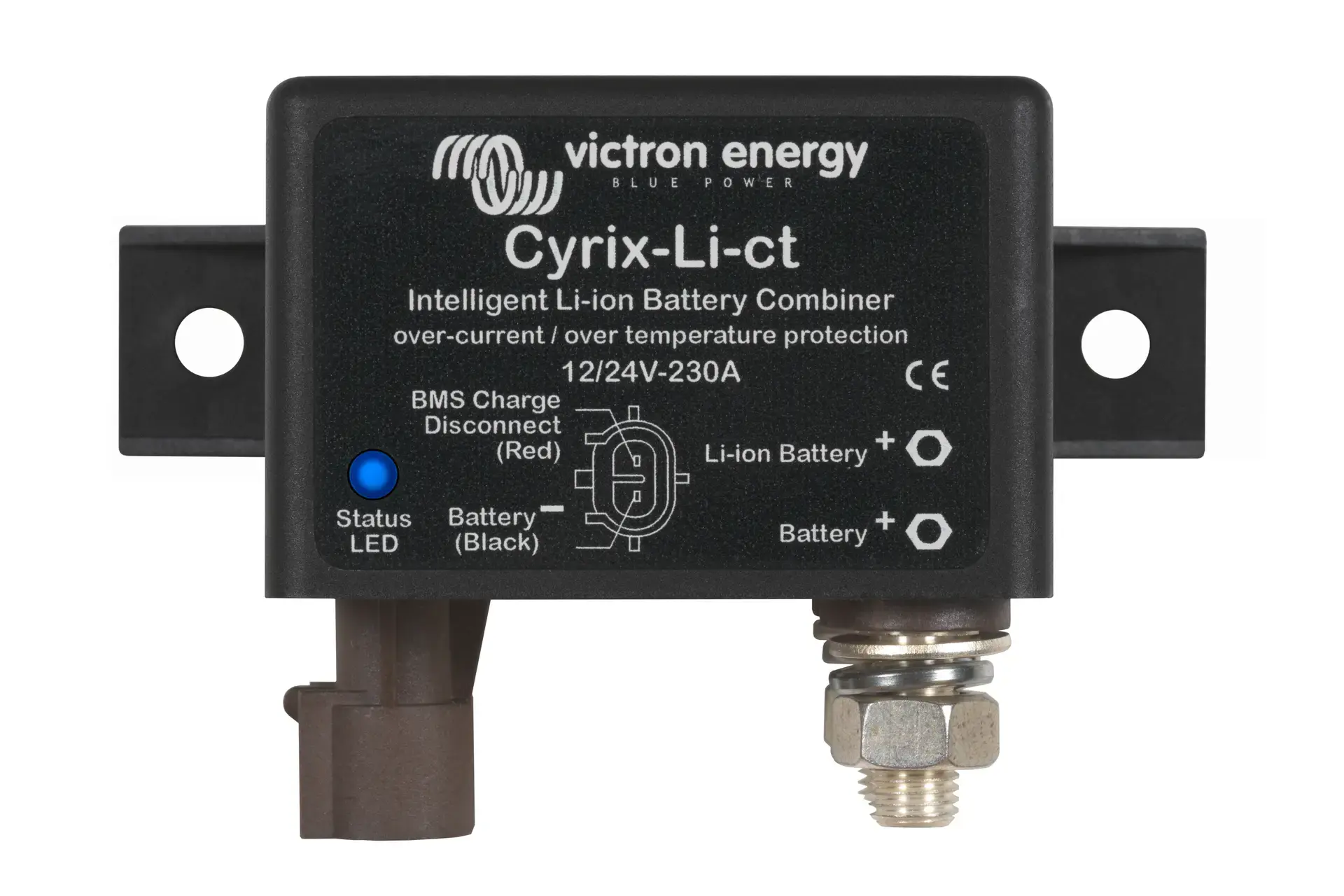cyr010230410-20-3d-20cyrix-li-ct-201224v-230a-20intelligent-20li-ion-20batt-20comb-front Victron Cyrix-Ct 12-24-230 Amper Akıllı Akü Birleştirici CYR010230010 - Görsel 1