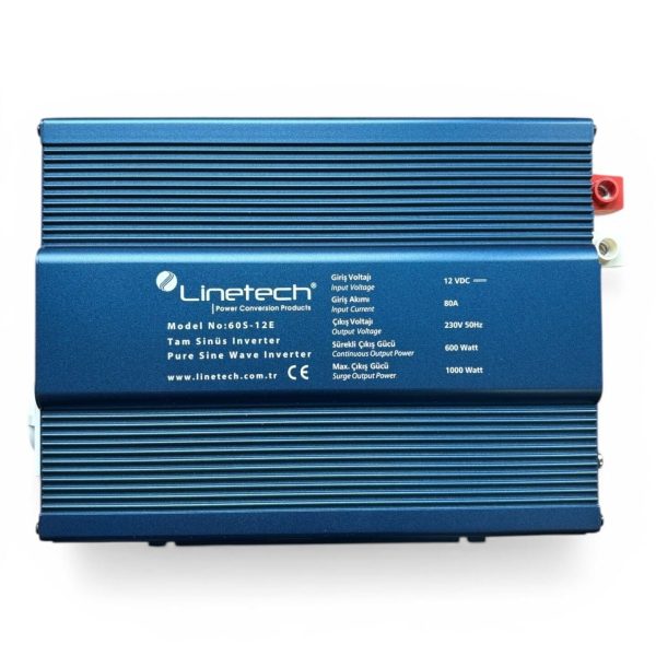 Linetech Tam Sinüs İnvertör 12V 600W Pure Sine Wave Inverter (60S-12E)