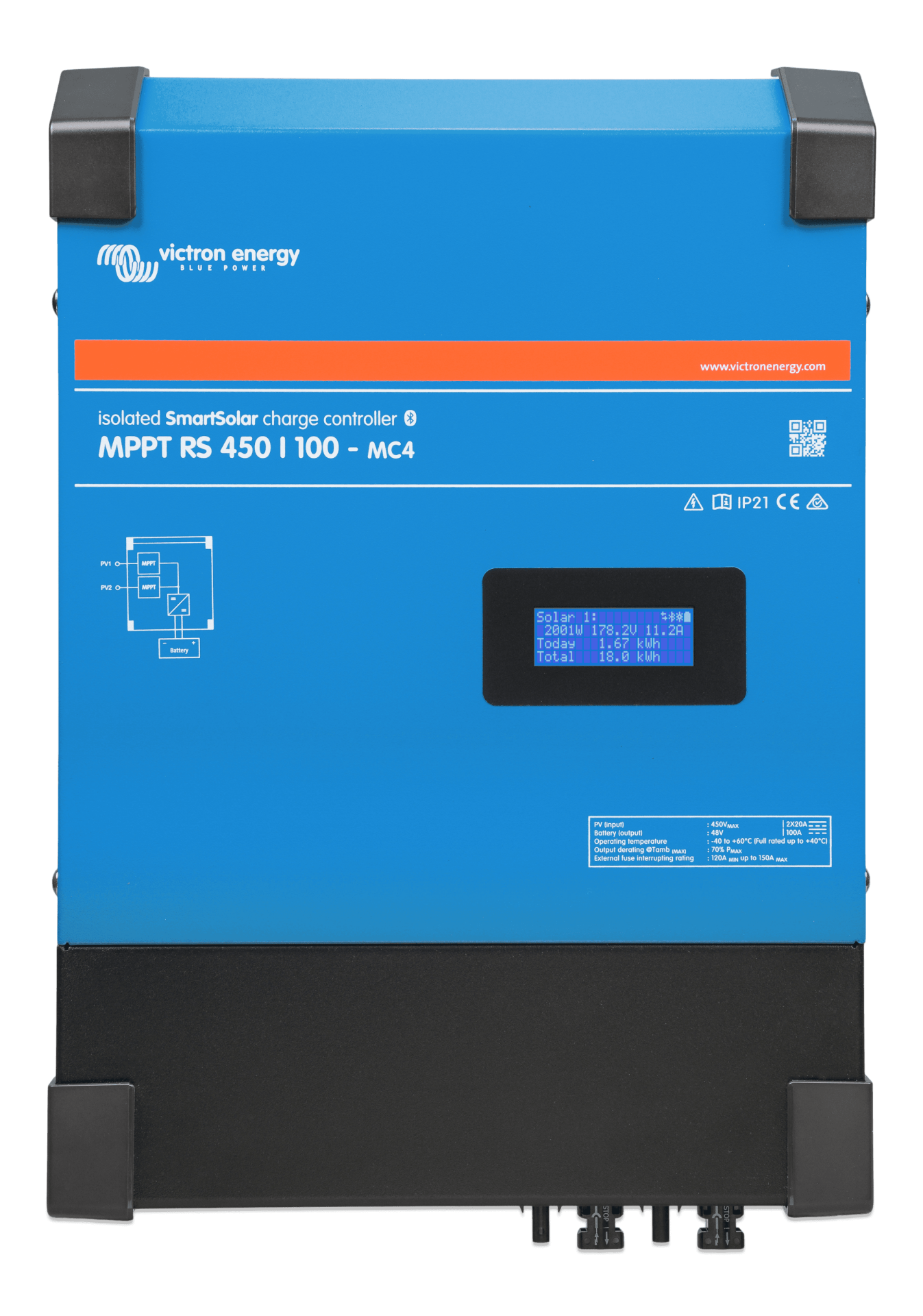victron-smartsolar-mppt-rs-450100-mc4-scc145110510 Victron Solar Şarj Kontrol Cihazı SmartSolar MPPT RS 450/100-MC4 Charge Controller (SCC145110510) - Görsel 1