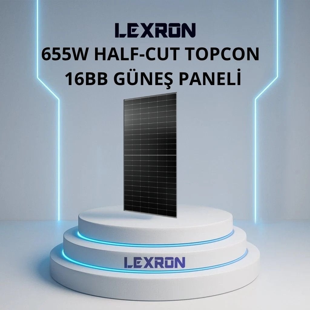 750w-ep 655W 132 Cell 16Bb Half-cut Topcon 16Bb Güneş Paneli - Görsel 1