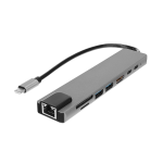 HYTECH HY-USBC83 4K@30Hz Gri Metal 2xUSB3.0, 1xUSB2.0, 1000Mbps PD, TypeC Data, - Görsel 2