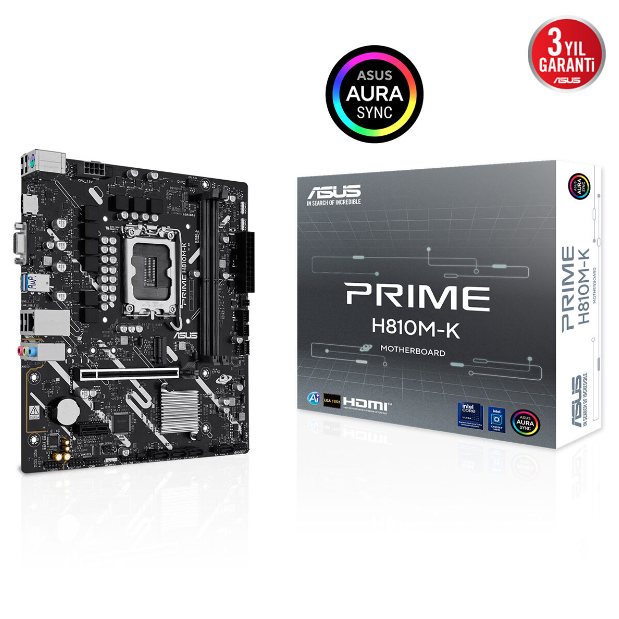 cz9wXaFRMpC3MFn7SLVbVRydLbQJFY5ThrTsL97p ASUS PRIME H810M-K LGA1851 DDR5 6400 HDMI VGA M2 USB3.2 AURA RGB mATX - Görsel 1