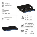 EratSlide 1U 19” 24 Port SC Duplex Rack Tipi Patch Panel, Boş - Görsel 2
