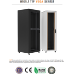 AGER Vega Serisi 24U W=800mm D=800mm 19'' Dikili Tip Kabinet
