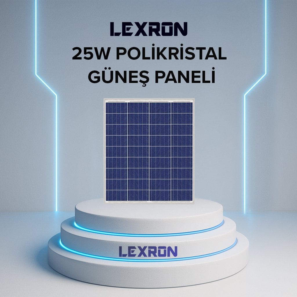 lexron-25w-polikristal-gunepaneli-kopya 25W Polikristal Güneş Paneli - Görsel 1