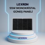 55W Monokristal Güneş Paneli