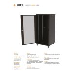AGER Agena  16U W=600mm D=800mm 19''  Dikili Tip Kabinet - Görsel 2