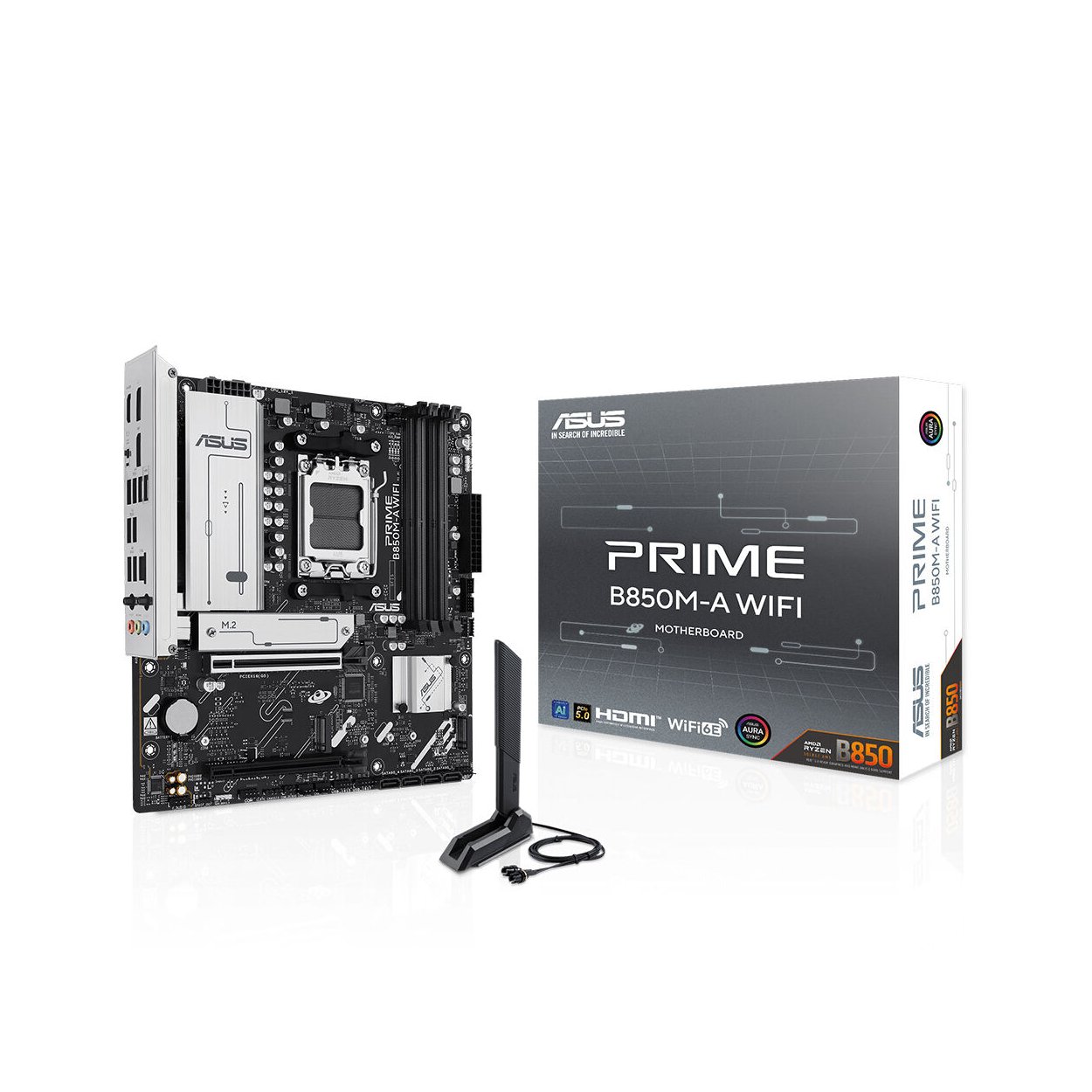vbLZWSey0UgRpLXwJ6YwICcN7x2SILtWW52HuPe6 ASUS PRIME B850M-A WIFI DDR5 8000 2xDP HDMI 3xM2 AURA RGB mATX - Görsel 1