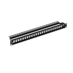 AGER Modular Patch Panel, shielded 24-port, blank, 1U, rack mount, black RAL 900 - Görsel 2