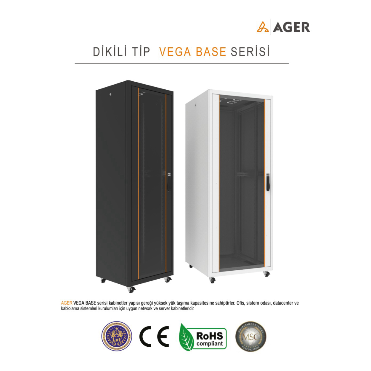yHMdDma72hixaDJYFNT07ZHPIQNy3MSN5Fhk2GTO AGER Vega Base 42U W=800mm D=800mm 19'' %63 Perfore Kapaklı Dikili Tip Kabin - Görsel 1