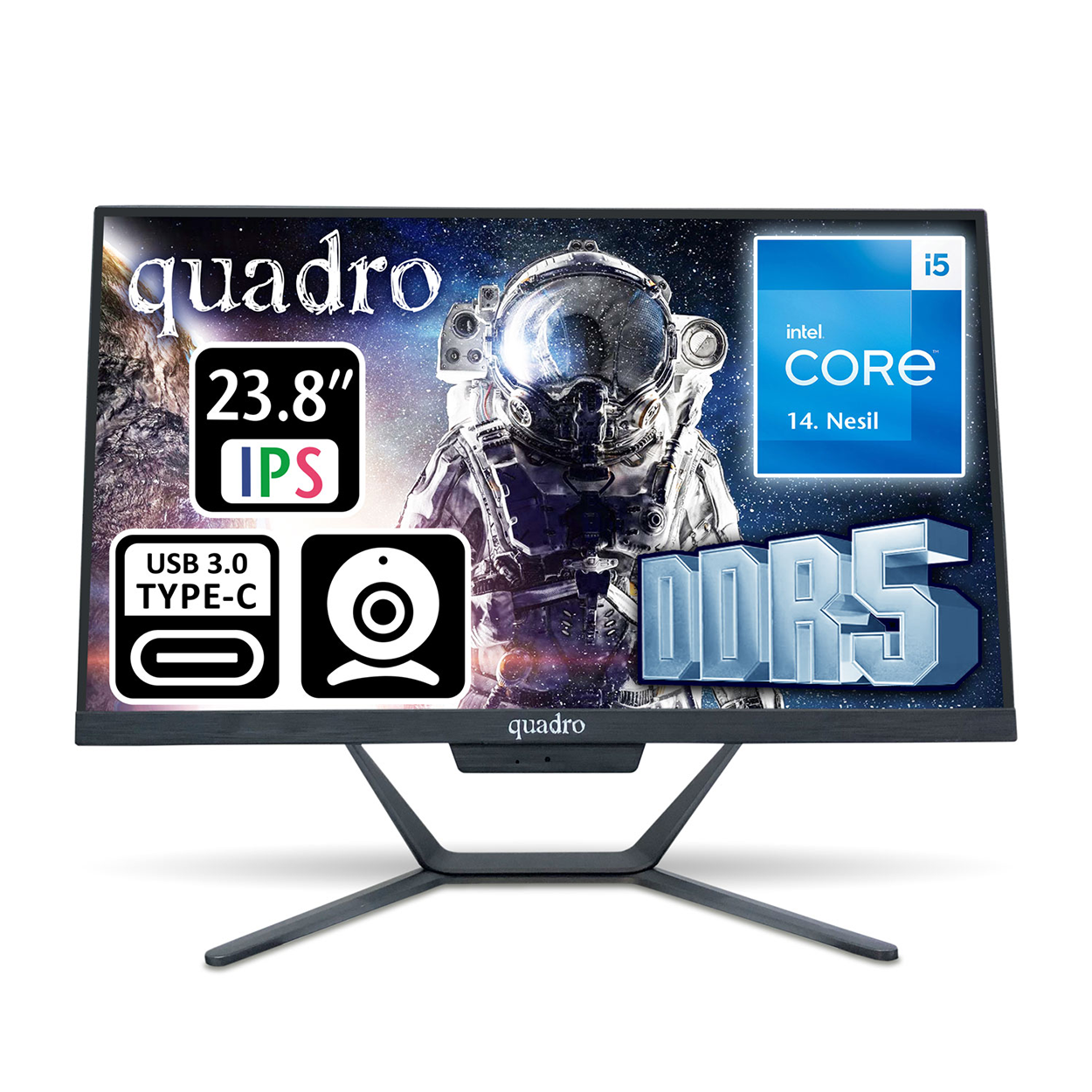 yslZRvp1BHIHlQxcvxMDC6t24aL3WLY0cBwNDuZi QUADRO STARK 23.8" IPS i5 14400 8GB 512SSD FDOS - Görsel 1