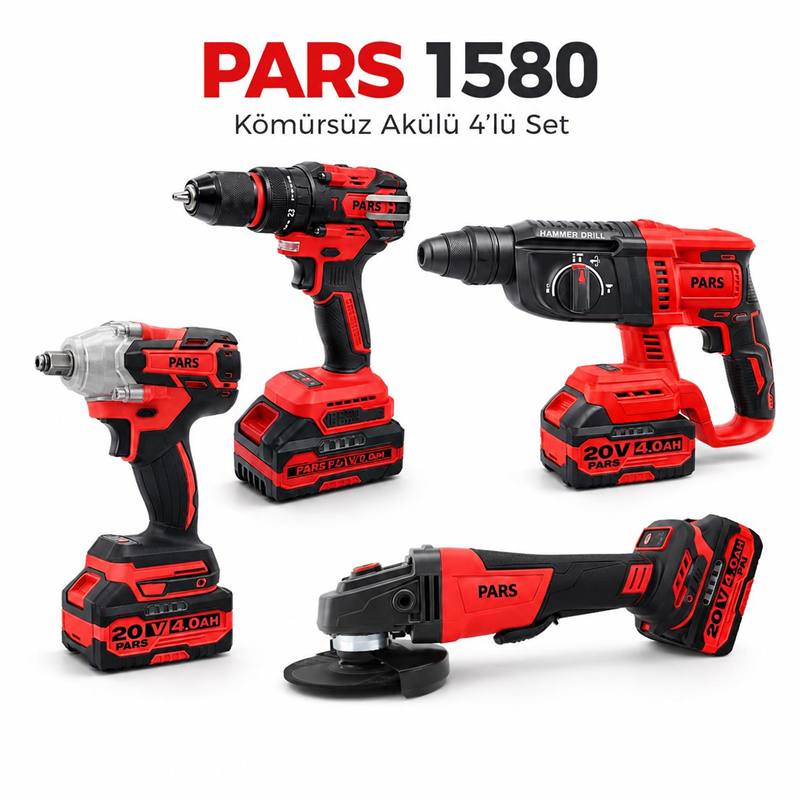 1027 Kömürsüz Akülü 4'Lü Set - Görsel 1