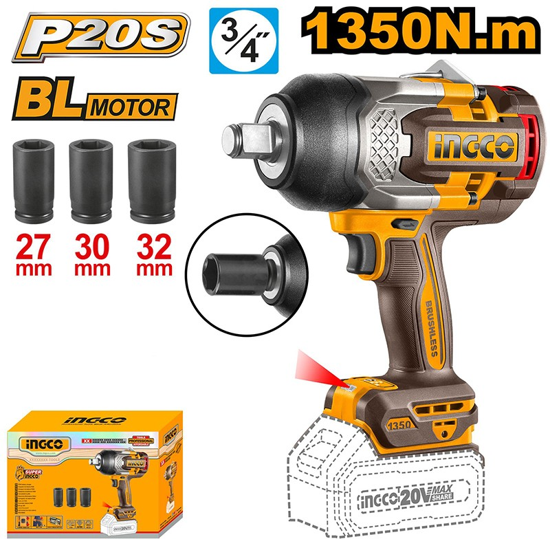 356 Li-İon Kömürsüz Akülü Somun Sıkma 3/4" 20V 1350Nm - Görsel 1