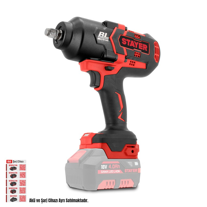 676 Kömürsüz Akülü Somun Sıkma 1/2" 18V Li-İon 2.0Ah/6.0ah - Görsel 1