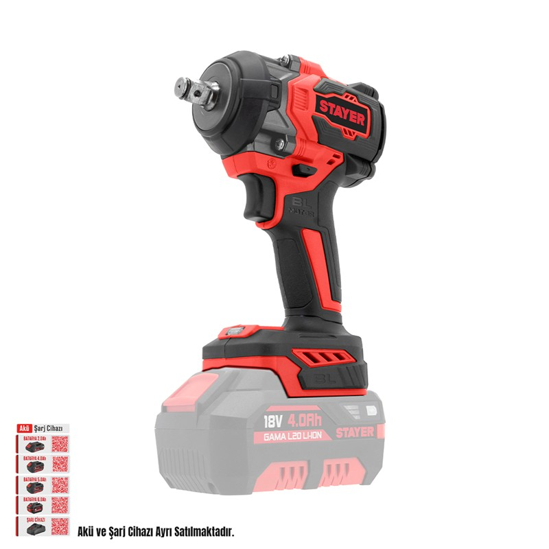 678 Kömürsüz Akülü Somun Sıkma 1/2" 18V Li-İon 2.0Ah/6.0ah - Görsel 1