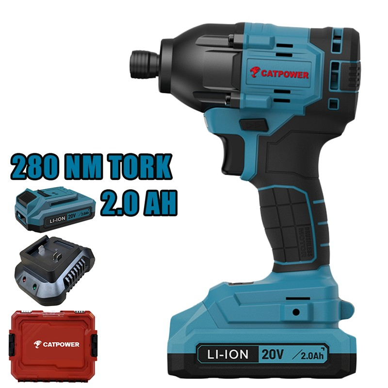 894 Akülü Torklu Vidalama Li-İon (Makine) Kömürsüz 20V +( 2.0 Ah Akü 2 Adet)+(hızlı Şarj Cihazı) - Görsel 1