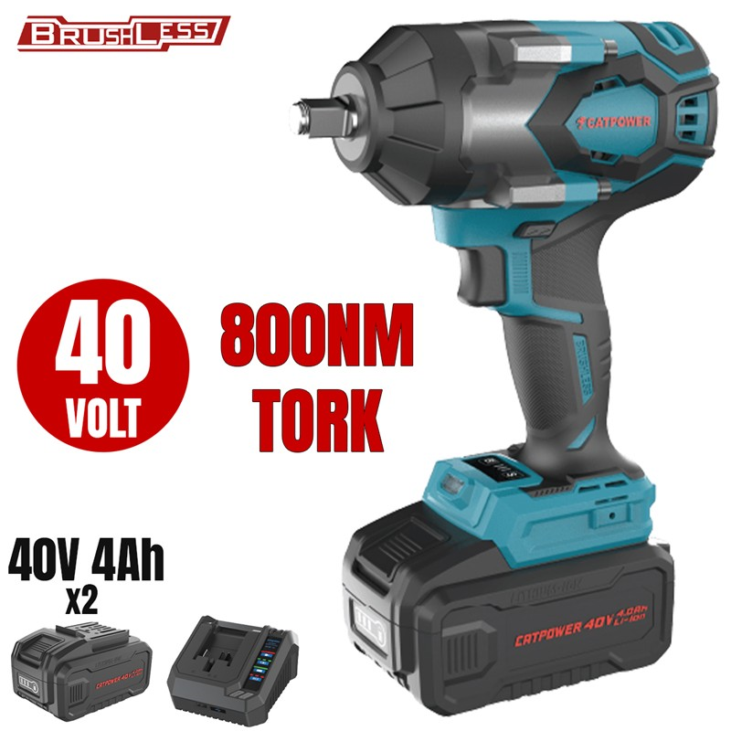 899 Kömürsüz Akülü Somun Sıkma 1/2'' Li-İon 40V +( 4.0 Ah Akü 2 Adet)+(hızlı Şarj Cihazı) - Görsel 1