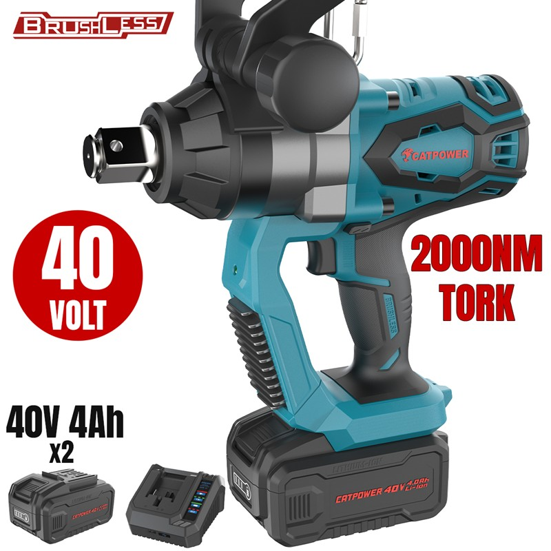 903 Kömürsüz Akülü Somun Sıkma 1'' Li-İon 40V +( 4.0 Ah Akü 2 Adet)+(hızlı Şarj Cihazı) - Görsel 1
