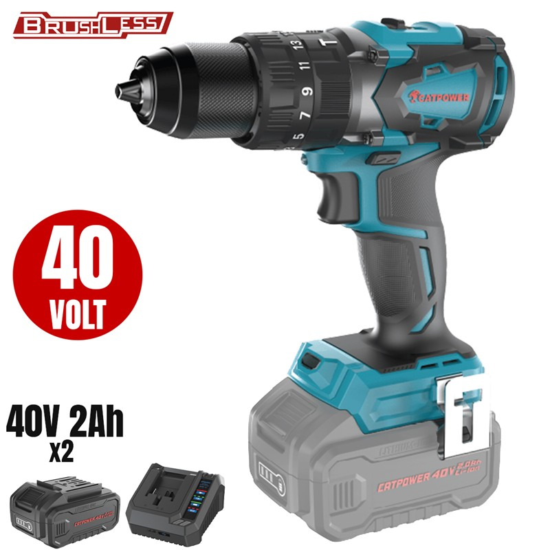 958 Kömürsüz Akülü Darbeli Vidalama Li-İon 40V 90Nm +( 2.0 Ah Akü 2 Adet)+(hızlı Şarj Cihazı) - Görsel 1