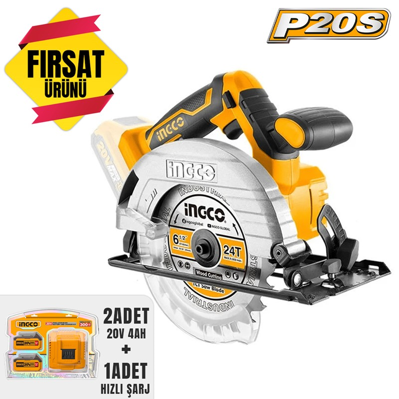 972 Li-İon Akülü Sunta Kesme 165Mm 20V + Li-İon Akü Ve Şarj Cihazı Seti 20V 4.Ah (Ing-Fbcpk2013e) - Görsel 1