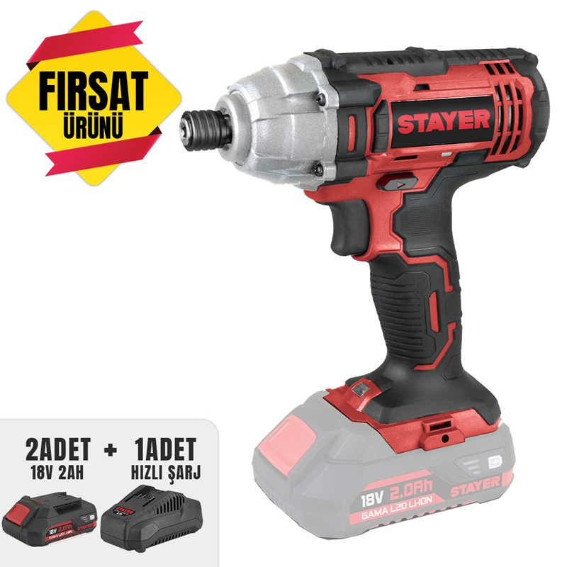 977 Akülü Torklu Vidalama 1/4'' 18V Li-İon (2 Adet Ys-12575-2.Ah Akü) + (Ys-12578-Şarj Cihazı) - Görsel 1