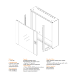 AGER Montajlı Agena Slim 9UW=600mmD=300mm Duvar Tipi Kabinet Perfore Kapak Siyah - Görsel 3